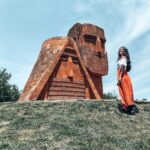 Aparnaa Bajpai Instagram - Republic of Artsakh, traditionally known as Karabakh is a disputed land with a very intriguing history. With a separate border from adjoining countries, you need to get a visa to get into this land. Although, officially not recognized as an individual country, it is a part of Armenia but geographically sitting on the land of Azerbaijan, this country is still at an ongoing war to find its independence. However, the entire affairs are handled by the government of Armenia and you see both the flags of Artsakh and Armenia, waving freely on the streets of Karabakh. This is Tatik & Papik: meaning GrandMa and GrandPa, representing the people of Karabakh standing strong together, shoulder to shoulder:) Just wow! . . . #tatikpapik #weareourmountains #travelphotography #travelbucketlist #shotoniphone #travel #roamingaffair #karabakh #stepanakert #artsakh #lightroom We Are Our Mountains