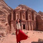 Aparnaa Bajpai Instagram - The wind and I❤️ . . . #petra #petrajordan #travelphotography #travelbucketlist #travelvlog #travel #travelshot Al Deir Monastery, Petra, Jordan