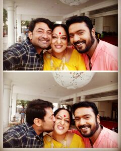 Aravind Akash Instagram - Love you always Nalini Amma😊 thanks Kuruji bro😇 it was great surprise for me meeting Nalani Amma🙏
