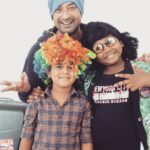 Aravind Akash Instagram - Fun time with sumo😁😁😁 and mugil 😇😇😇😇😇