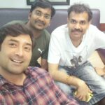 Aravind Akash Instagram - #Maanaddu shooting with super star @premgi and actor friend Karunakaran😇😇😇