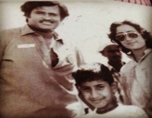 Aravind Akash Instagram - My childhood picture with my mom and super Star Rajinikanth⭐⭐⭐⭐⭐🙏🏻