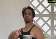 Arjun Sarja Instagram - Dedicated to my Boss Bruce and all my fans #bottlecapchallenge