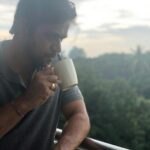 Arjun Sarja Instagram - Enjoying a rainy day with a hot cup of coffee. Good Morning Sweetzz