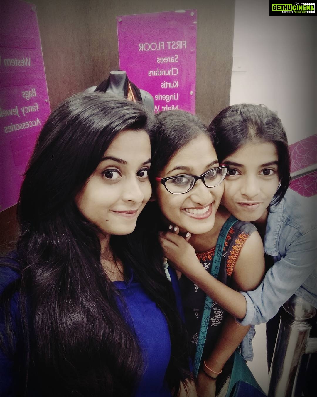 Arthana Binu Instagram - Nishi sandwiched between me and jinju 😂😆