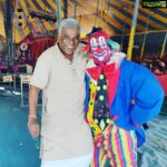 Ashish Vidyarthi Instagram - At the Rambo Circus... With the veteran Biju Nair... I shall be playing a part... " Painted" this evening... Sangamvadi