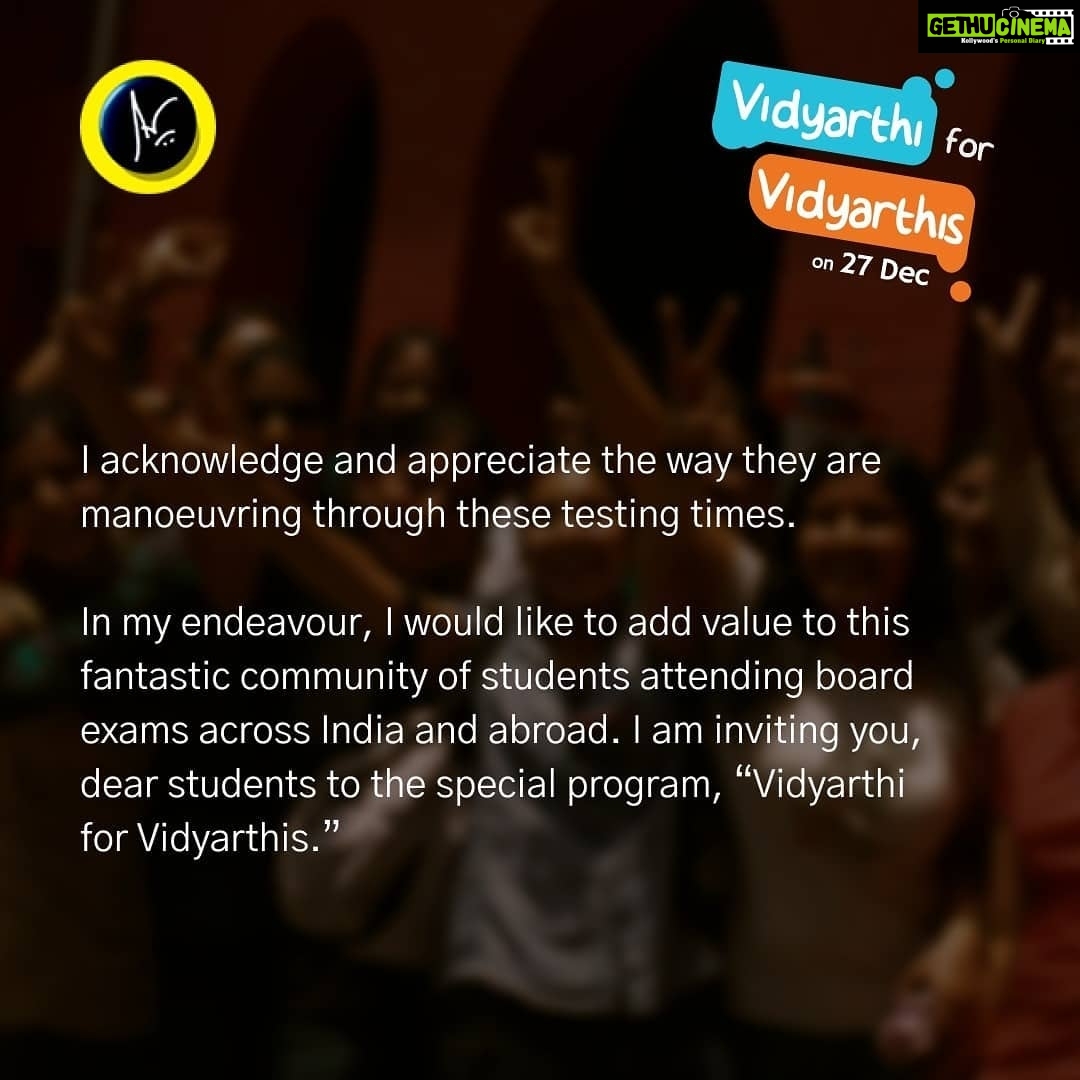 Ashish Vidyarthi Instagram - Vidyarthi for Vidyarthis विद्यार्थियों के लिए विद्यार्थी Board exams have played a very crucial role in our lives.. 2021 will be a year which will be boards for 10th and 12th class students... Students going through 2020 are dealing with challenges that none have dealt with before.. Inspite of that, I am clear, they will need to go forth towards it, not with regret but with a renewed sense of energy and belief. On 27th Dec 2020... I will be doing a live session at 10 am in हिंदी and 11:15 am in English. My aim is to reach all students who are taking the exams across the country.. Will need your support to spread the word. Parents, students teachers and friends... Let's join our forces to share the date with this extraordinary set of students. The LIVE will be on my FB page, Youtube and LinkedIn. Use this Single Link (below) to watch on your preferred choice of platform - Fb, Youtube or LinkedIn and to set a reminder for the live event: http://ashishvidyarthi.com/ (Link in bio) Alshukran Bandhu Alshukran Zindagi #Spreadtheword #Spreadthehope #Weareinthistogether . . #ashishvidyarthi #avidminer #prepareforthefuture #students #live #webinarforstudents #boardexams #motivation #stress #examstress #motivationalspeaker #positive #boardexams2021