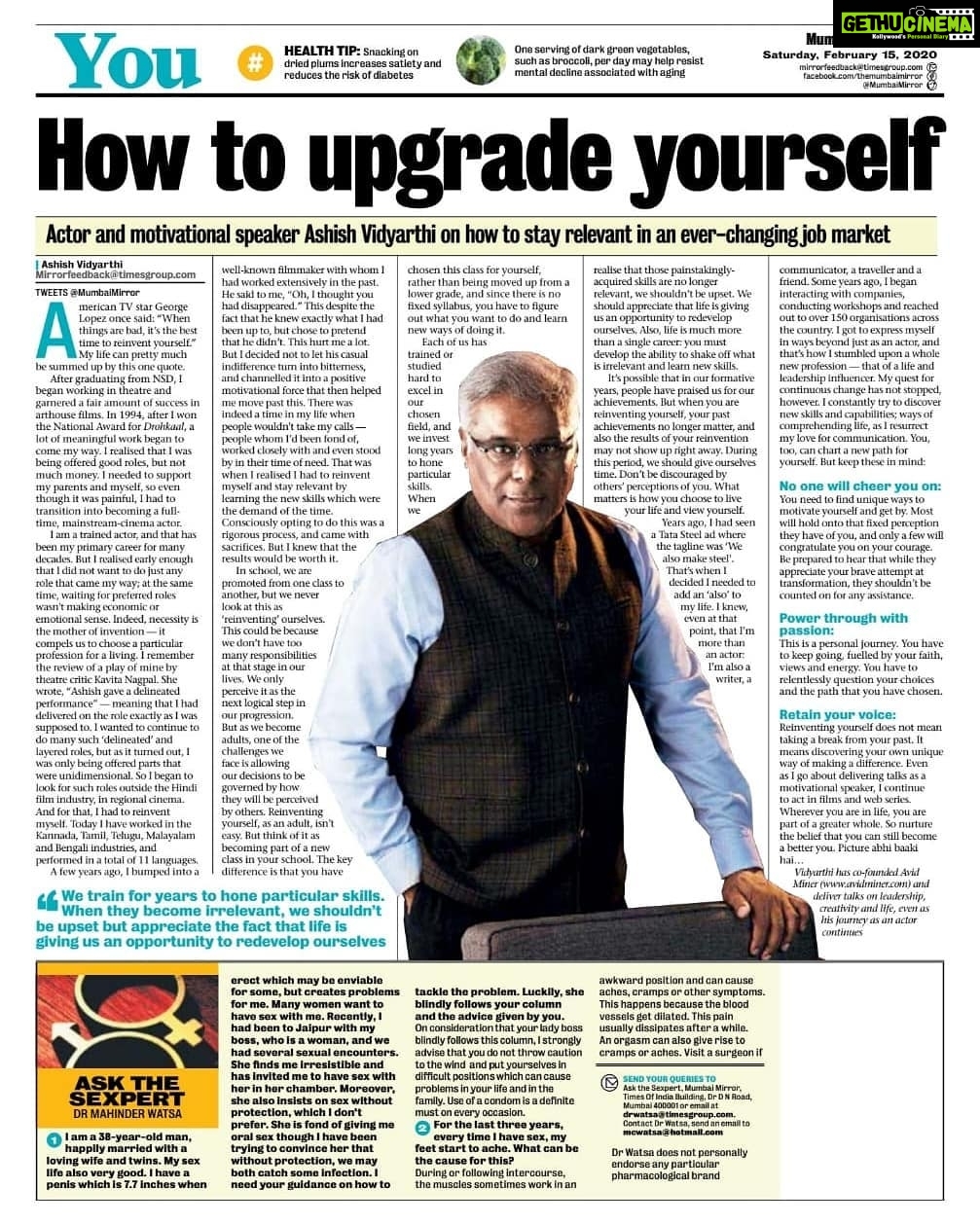 Ashish Vidyarthi Instagram - "Necessity is the mother of invention... And of Reinvention too ! " In school we are promoted from one class to another, but we never look at it as reinvention. How will it be, if we as adults can see reinvention simply as moving from one class to another, except that we have chosen to move to this new class .. And the onus is on us to learn whatever we need to, for us to come tops in this new class. In today's Mumbai, Bangalore, Ahmedabad & Pune Mirror.. You may check out my complete article on how to upgrade yourself . Link in bio. #ashishvidyarthi #avidminer #mumbaimirror #ahmedabadmirror #bangaloremirror #punemirror Mumbai, Maharashtra