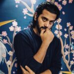 Ashwin Kakumanu Instagram - Feeling kinda blue #Sakura #indigo #sweater Mural - @manavalanandco