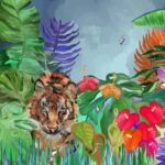 Ashwin Kakumanu Instagram - In honor of earth day, month and this crazy year. This is a digital painting by @sonxemk I love the colors, the flora, the tiger and that butterfly buzzing about. #butterflyeffect #crouchingtiger #paayumpuli #gaia #captainplanetandtheplaneteers 😉