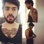 Ashwin Kakumanu Instagram – Here’s a throwback for all the #nilanilaodivaa fans! This was the first look test/test shoot we did before starting shoot officially. @nandhini_js and I tried to see what sort of tats #Om would wear. She felt the Owl would be his spirit animal and I felt like  the one superpower he would want to have is to fly ( be careful what you wish for Om) and so he would have  tattoos of wings. We also put some Maori work on the arms. We realized some of the  tattoos were detailed ,taking too much time and smudging due to the heat,so we ended up with the final design. #throwbackthursday #actorslife #NNOV #temporarytattoo @viutamil