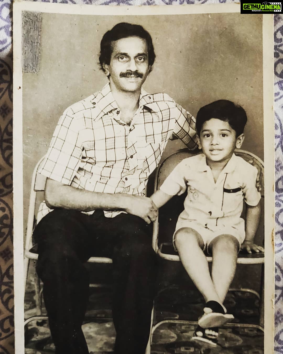 Ashwin Kakumanu Instagram - 25 years ago today my father Sudarshan passed away. I can still remember some memories from that day clearly. Being in school when my mother and relatives came to get permission to take me back home. I had stepped out of class and when I went back I remember my benchmates were being overly nice to me,offering me their stationery to use. My teacher had told them what happened when I stepped out and so they heard before I did. My mother telling me to be brave for the news I was going to hear as soon as I walked out of the school gates. Seeing all the chaos at home & all the many poojais & ceremonies that little kid had to perform after for the next few days & years on Feb 14. His death and absence in my life has pretty much shaped the path I've taken. From my views, beliefs, insecurities & struggles, i can draw a line like a flowchart. Hating new school years & meeting new people mainly because they would only ask 'what does your father do?' when I replied he died there would be an awkward silence or condolence.They would almost never ask about my mother even though she did so much to earn & provide for us. Watching movies to the point of obsession as an escape from the reality of that time. My father was a movie buff and used to regularly bring home cassettes. My love for Rambo ,star wars, McKenna's gold, & Batman comes from him introducing it to me. I never knew this but, few years ago someone told me when my father was a young man he wanted to act & be in the movies but my grandfather discouraged him & put a stop to it. I definitely remember my grandfather being very annoyed when I used to run around with my camera making short films, that explains why. So its very ironic that I unknowingly found my way into this field & sort of fulfilled a dream of his even though it was never intentional.There are still days when I meet people who talk fondly of my dad & I find out new things about him as well as sometimes meet people who have an emotional rush when they find out I am their friend Sandy's son. It's strange to hear people talk with such clarity about a man I've spent so little time with and have a handful of memories of. That's what today is for- to remember.