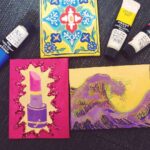 Ashwin Kakumanu Instagram - @son_emk started making these little fridge magnets for our friends. From top to bottom Moroccan tile, lipstick explosion and radioactive waves! She's good with her artwork!