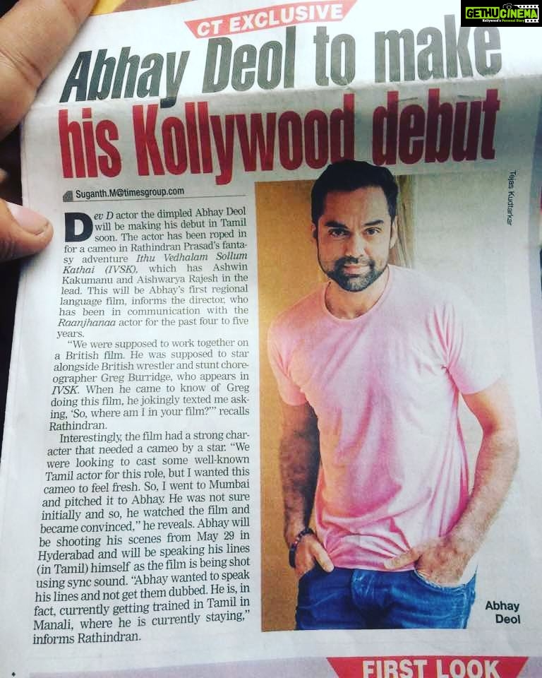 Ashwin Kakumanu Instagram - Been a fan of Mr. Abhay deol's work and choice of films for a long time. Happy to share that he is doing a guest appearance in #ithuvedalamsollumkathai along with a kickass cast of Aishwarya Rajesh, guru somasundaram Anne, agni, @gregburridge Leslie, kanika and many more. This movie started as a small independent production and a labor of love with like minded actors and technicians and its amazing what it's evolved into. Do what you believe in and trust your instinct even when people say it's not possible. The journey is worth it. #Vera level #dowhatyoulove