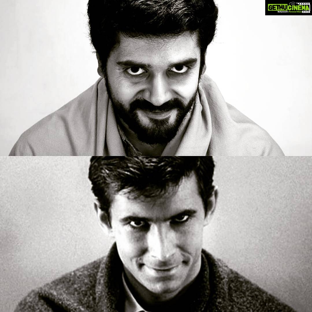 Ashwin Kakumanu Instagram - In celebrating dress up and Halloween, some stills shot for a promo shoot of #Zero which never got released - a tribute to scary movies. shot by faraz & sarjun #psycho #normanbates #hitchcock #crazyeyes #weallgoalittlemadsometimes