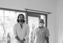 Ashwin Kakumanu Instagram - A special moment for me in my career. Got to take this photo with Mr. Mani Ratnam after I finished dubbing for my portions in #PonniyinSelvan. From meeting him in his office 12 years ago to auditioning multiple times for different projects to being selected and working on this film, it's been a ride. 🔥 * * * P.S: That's my copy of @baradwajrangan book on his table that I took to get autographed. #ponniyinselvan #Manisir #Madrastalkies
