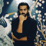 Ashwin Kakumanu Instagram - Feeling kinda blue #Sakura #indigo #sweater Mural - @manavalanandco