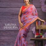 Athmiya Instagram - 🌸🌸🌸Felt amazing and happy wearing this lovely floral saree from @sarithajayasurya_designstudio ...many thanks beautiful souls🥰 @sarithajayasurya 😍 @jeesjohnphotography 😍@sreshtamakeup 😍 ❤️❤️🌸🌸🌸
