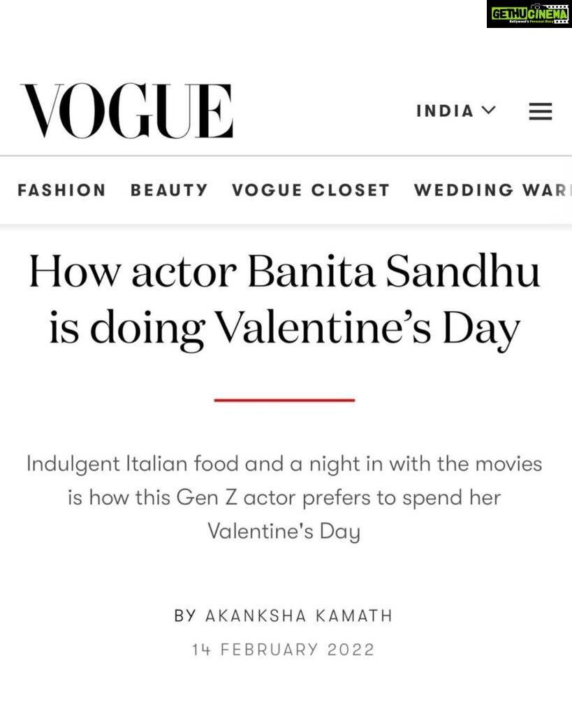 Banita Sandhu Instagram - valentine’s day with @vogueindia 💌