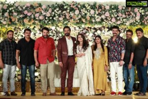 Bhama Instagram - Thank u sooo much dear Mammooka😇
Your presence & blessings made our occasion very special ♥️
Feeling Blessed ♥️🙏 #Mammokka #Legend #wedding # reception #blessing # happiness 
@mammootty ♥️
Photography - @sainu_whiteline
