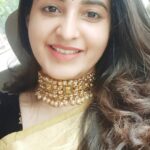 Bhama Instagram - Thank u @emin_thahar for a lovely chocker😇 #tradition #chocker #yellow silk