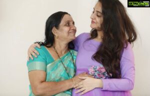 Bhama Instagram - Mom to be with her Mom😉

#Moms #BabyShower #Throwback #Purple #Moms to be 💜