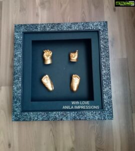 Bhama Instagram - Our life got a lot brighter with the arrival of our baby...
I felt my whole world change when I held her in my arms for the first time! 🤱
I'm saving some of those precious memories to show her when she grows up🥰

#Impressions.. the replicas of my baby’s hands n feet preserved in a frame..
for a lifetime...!! 

Definitely this is something unique. 
She can touch her own tiny hands n feet in the future☺️

Thankyou @anila_impressions_and_frames 
for this token of love❤️😇

#December Baby 👶 #2020