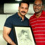 Bharath Instagram - Thank you team “kaalidas” for this wonderful hand drawn pencil portrait !! It’s been a great journey playing as a cop !! First look and audio coming soon !!