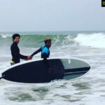 Bharath Instagram - That moment wen you are so nervous inside but still smiling outside 😷😜.. surfing 🏄 moments !! Wana do it again so badly but 🌞🤔