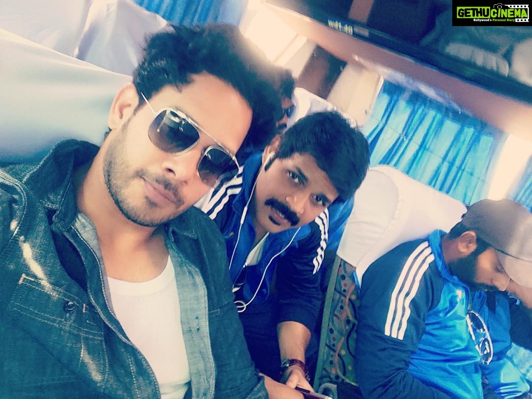 Bharath Instagram - Yapping around in the bus !! Final match of Ccl vs Kerela !! Hoping fr the best ..