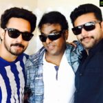 Bharath Instagram - Airport masti !! Enroute to Dubai #jeyam ravi#buddy