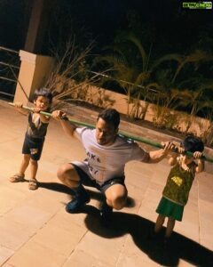Bharath Instagram - Take it easy !! Yes just took it easy as these brats came and spoiled my workout time resulting in - goofing and loafing around.😎😁 ps: sweated nicely though 💦#aadhyan #jayden #fitness #justworkout #stayhome #staysafe #goofing #kids #funsession #corona #happy