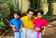Bharath Instagram - Happy Pongal everyone !!! #pongal #aadhyan #jayden #célébration