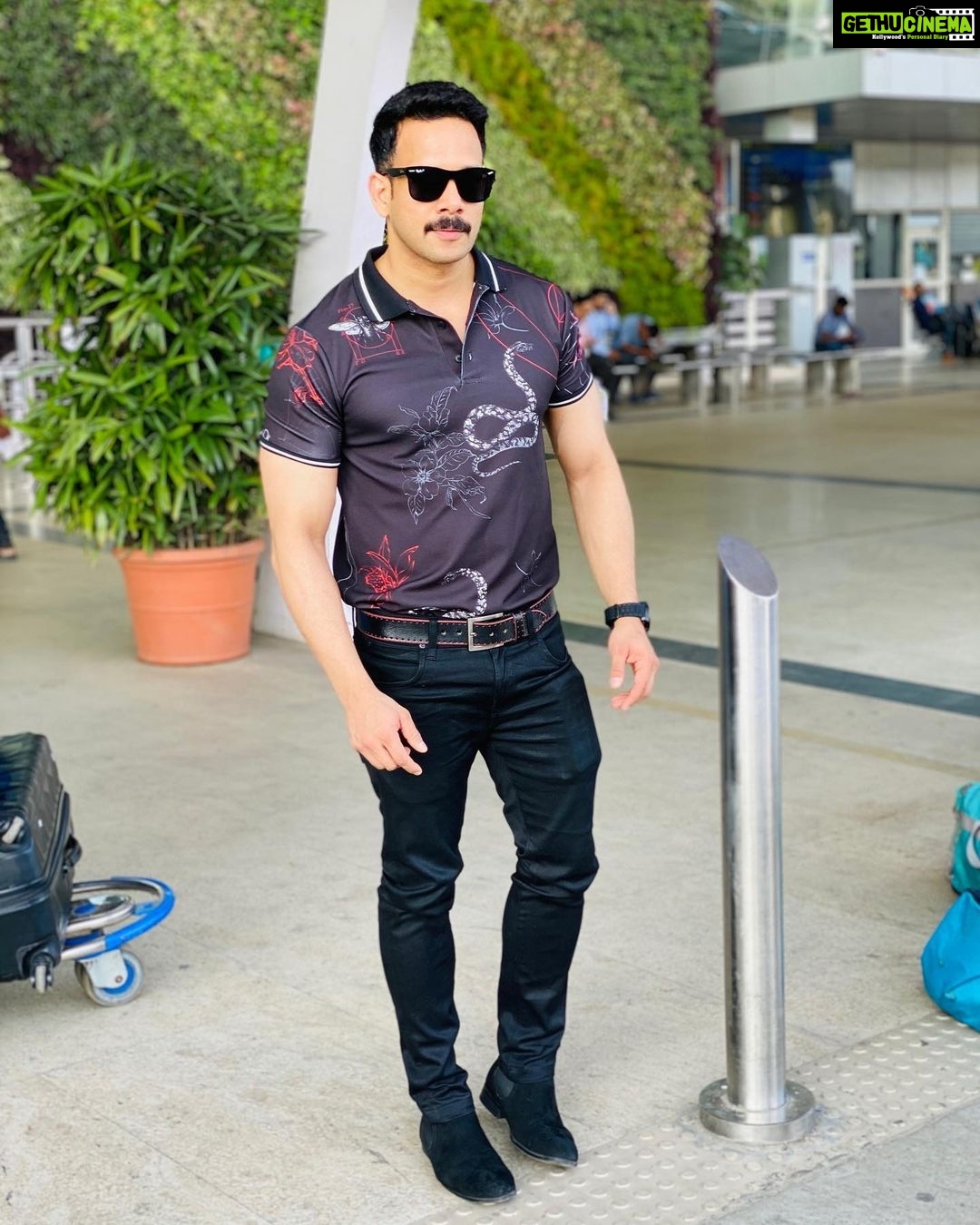 Bharath Instagram - Off to Mumbai !! ✈️ RADHE !! #radheeid2020 #travel #actorslife Kamaraj Domestic Airport, Chennai