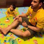 Bharath Instagram – Dad- Son “CSK”moment !! #bleedyellow #csk #winners 😀😀