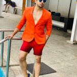 Bharath Instagram - Summer feel !! Orange is the new black !! “WE” magazine special coming soon. #summer #orange #black #actorslife #photoshoot #positivity