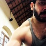 Bharath Instagram - Trying to cope up besides hectic shoot !!! Fabulous 2 hours of calories burnt 💪🏻🏋🏻‍♂️🔥🔥