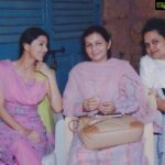 Bhumika Chawla Instagram - Year 2006 # On the sets of my Tamil film Sillanu Oru Kadhal # Mom.and my hair dresser # memories ...