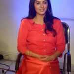 Bhumika Chawla Instagram - Another photo during an interview # Hyderabad #MCA promotions# thanks Ramya for the lovely simple vibrant Kurta # @ chitrapatanga clothes
