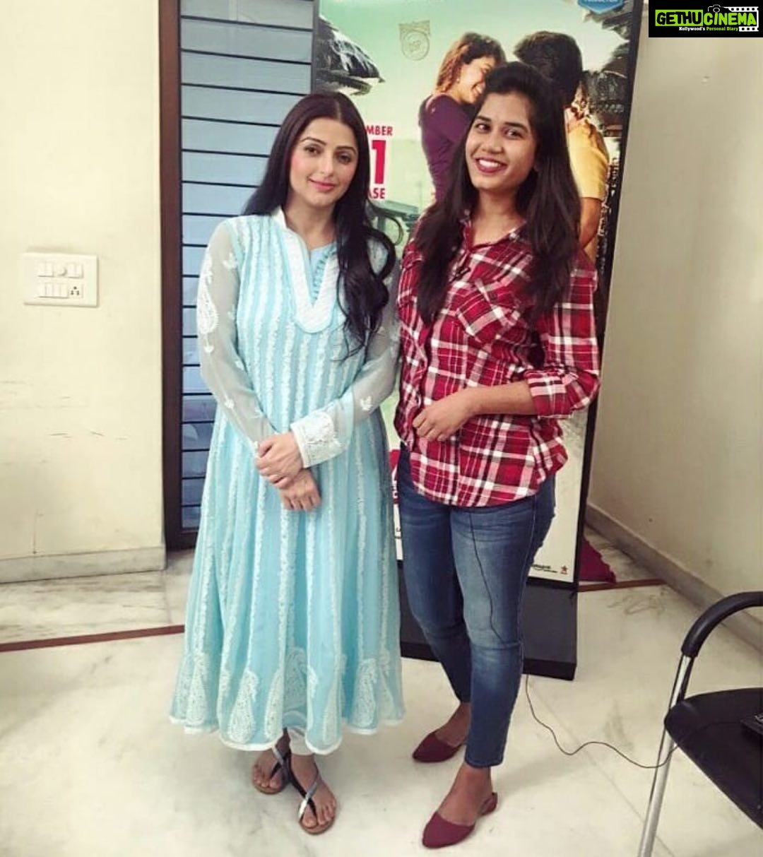 Bhumika Chawla Instagram - A pic with the interviewer # for a Telugu news channel