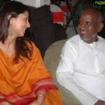 Bhumika Chawla Instagram – A candid moment a few years ago # with the legendary ILAYRAJA SIR # A LEGEND OF MUSIC