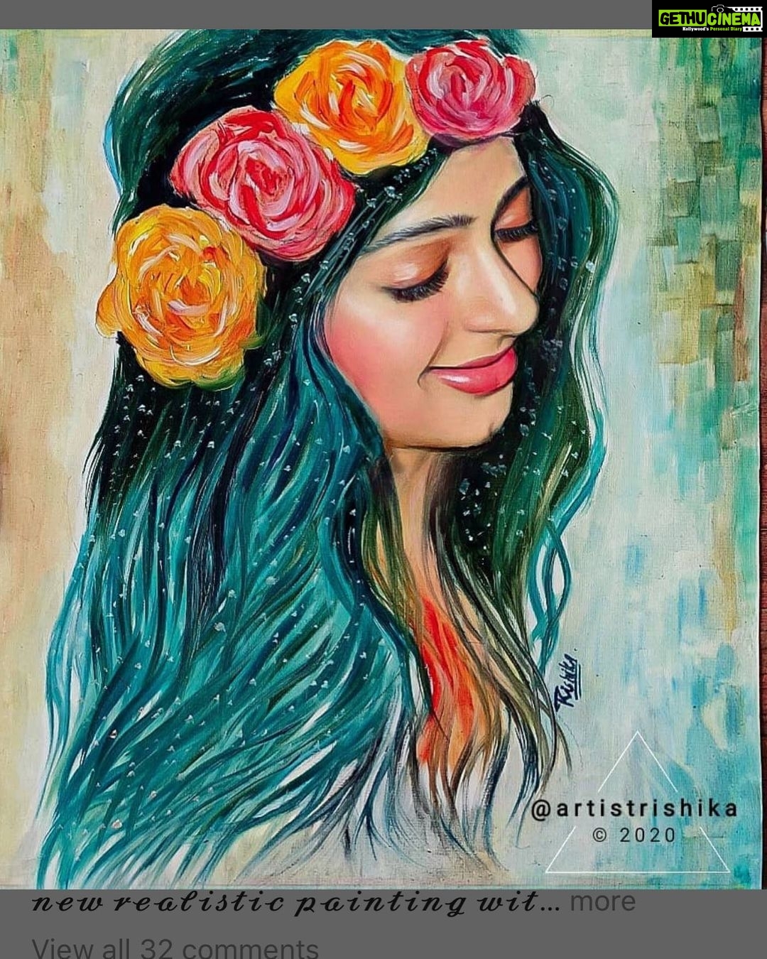 Bhumika Chawla Instagram - Made by a well wisher 🌻thank you @artistrishika for such a beautiful painting