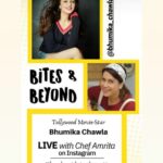 Bhumika Chawla Instagram - FIRST TIME EVER LIVE TOMORROW —- Looking forward to connecting with Amrita — on Bites and Beyond ... at 12 noon —- see you all tomorrow..