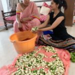 Bindu Madhavi Instagram - My Mother’s Day ritual..... 🤤#mangopickle #avakkai #amma #endlesslove