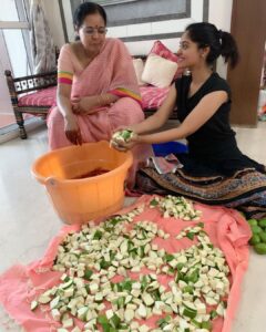 Bindu Madhavi Instagram - My Mother’s Day ritual..... 🤤#mangopickle #avakkai  #amma #endlesslove