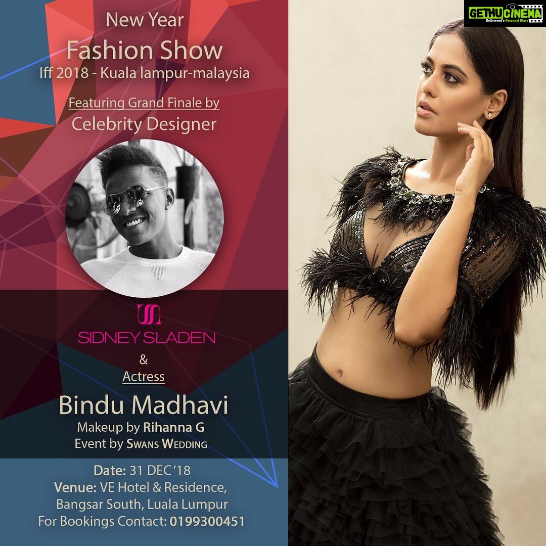 Bindu Madhavi Instagram - Helloooo Malaysia.... let’s bring New Years in style..... @sidneysladen