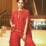 Bindu Madhavi Instagram - There is a shade of red for every women- Audrey Hepburn. In @asmitamarwadesign n with @asmitamarwa. Makeup and hair by this champ @danam_mua, #sifa #backstage #ramp