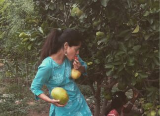Bindu Madhavi Instagram - Thanku every1 forya wishes...... ❤️❤️❤️🤗🤗 day well spent in d farm.... #nature #farm #organic #village #devarintipalli #madanapalli #native