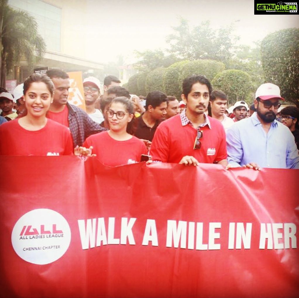 Bindu Madhavi Instagram - A campaign to create awareness against domestic violence.... walk a mile in her shoes @varusarathkumar @onlynikil #sarathkumar #sidharth #neerajamalik #saveshakti #allladiesleague