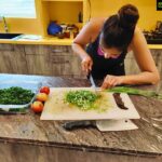 Catherine Tresa Instagram – Today’s salad….my all time favorite…Tabbouleh😊 
P.S. The stance is because the knife was sharp and chopping finely isn’t my forte😋.